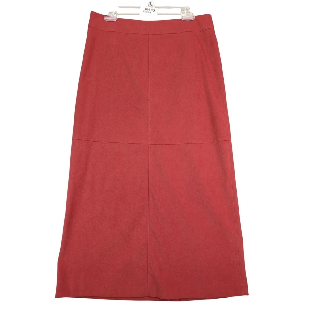 Cato Rust Paneled Straight Long Skirt Sz 10 Twill Back Slit Western Boho Country